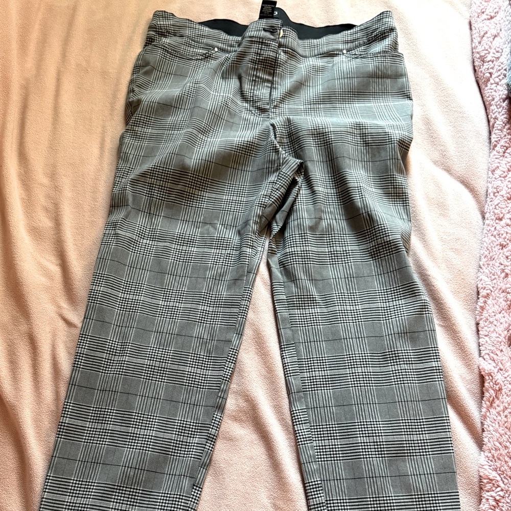 Soho Gray Dress Pants with Windowpane Pattern